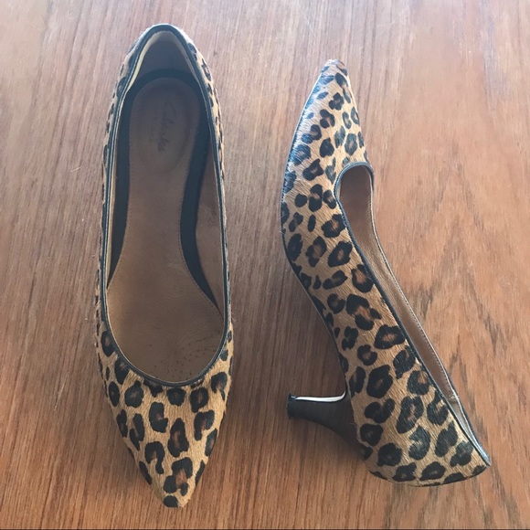 clarks leopard print heels